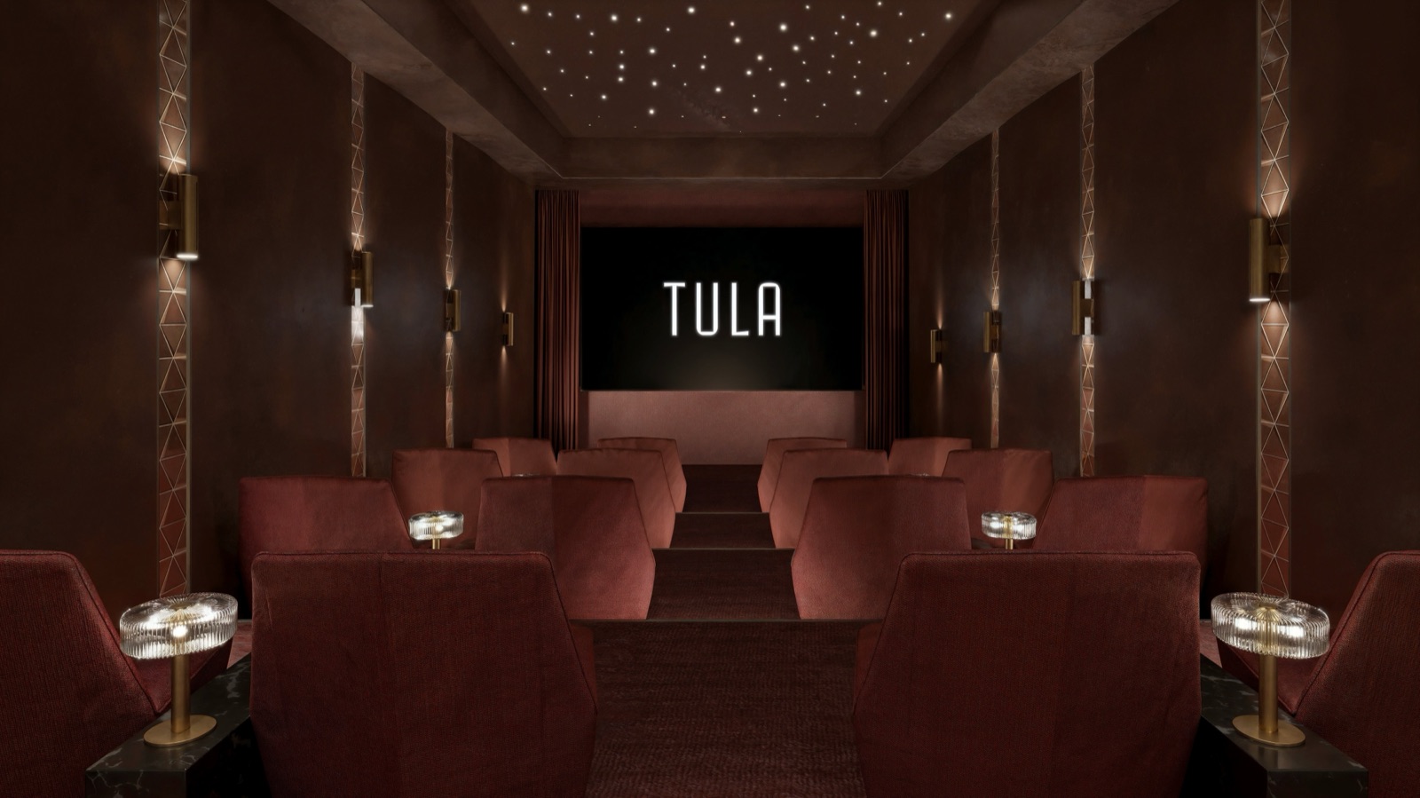 Surround-sound media room at Tula Residences for private screenings.